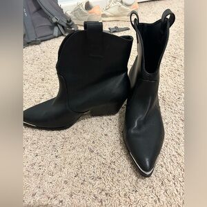 Brand new black cowboy boots with silver tip